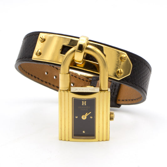 Hermès Kelly plaqué or watch