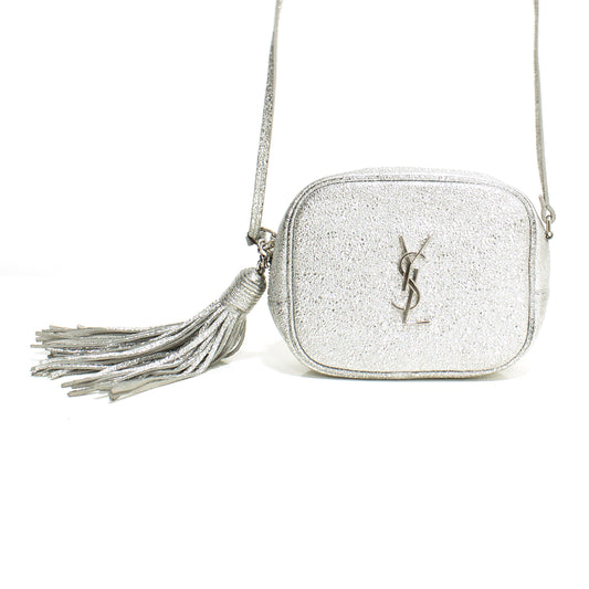 Yves Saint Laurent Blogger sparkling silver bag