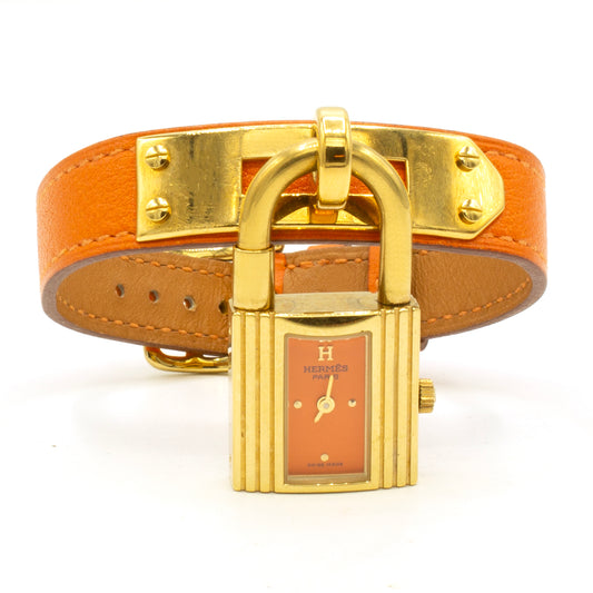 Hermès Kelly orange watch