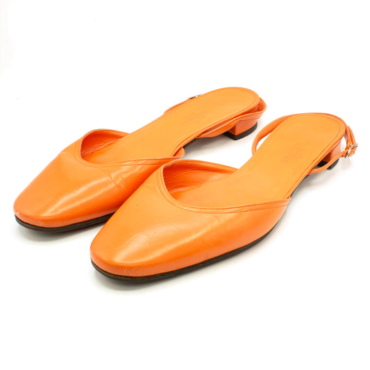 Hermes sandals orange shoes