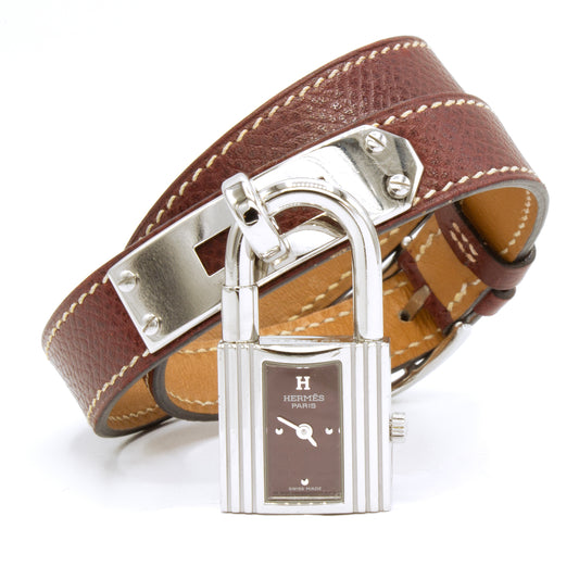 Hermès Kelly burgundy watch