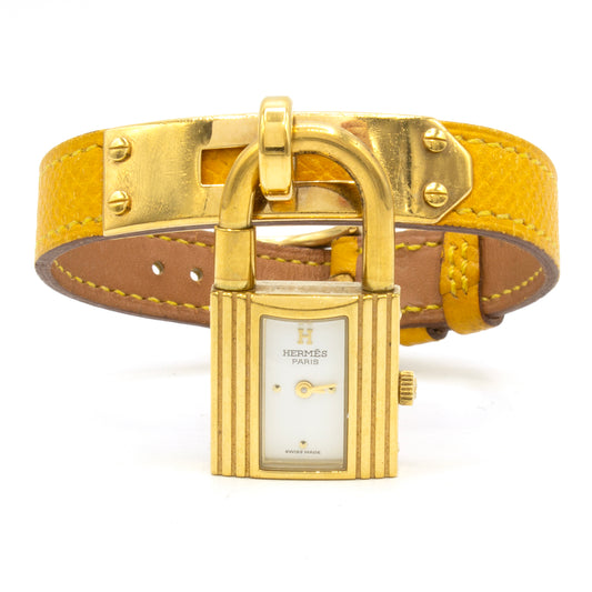 Hermès Kelly Watch Bracelet Epsom Yellow