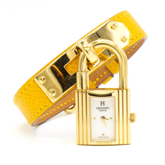 Hermès Kelly Watch Bracelet Epsom Yellow