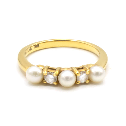 Tiffany & Co Pearl & Diamonds ring Sz 47,5