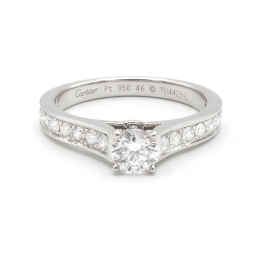 Cartier Solitaire 1895 ring 0,31ct Sz 46