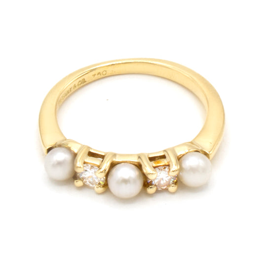 Tiffany & Co Pearl & Diamonds ring Sz 47
