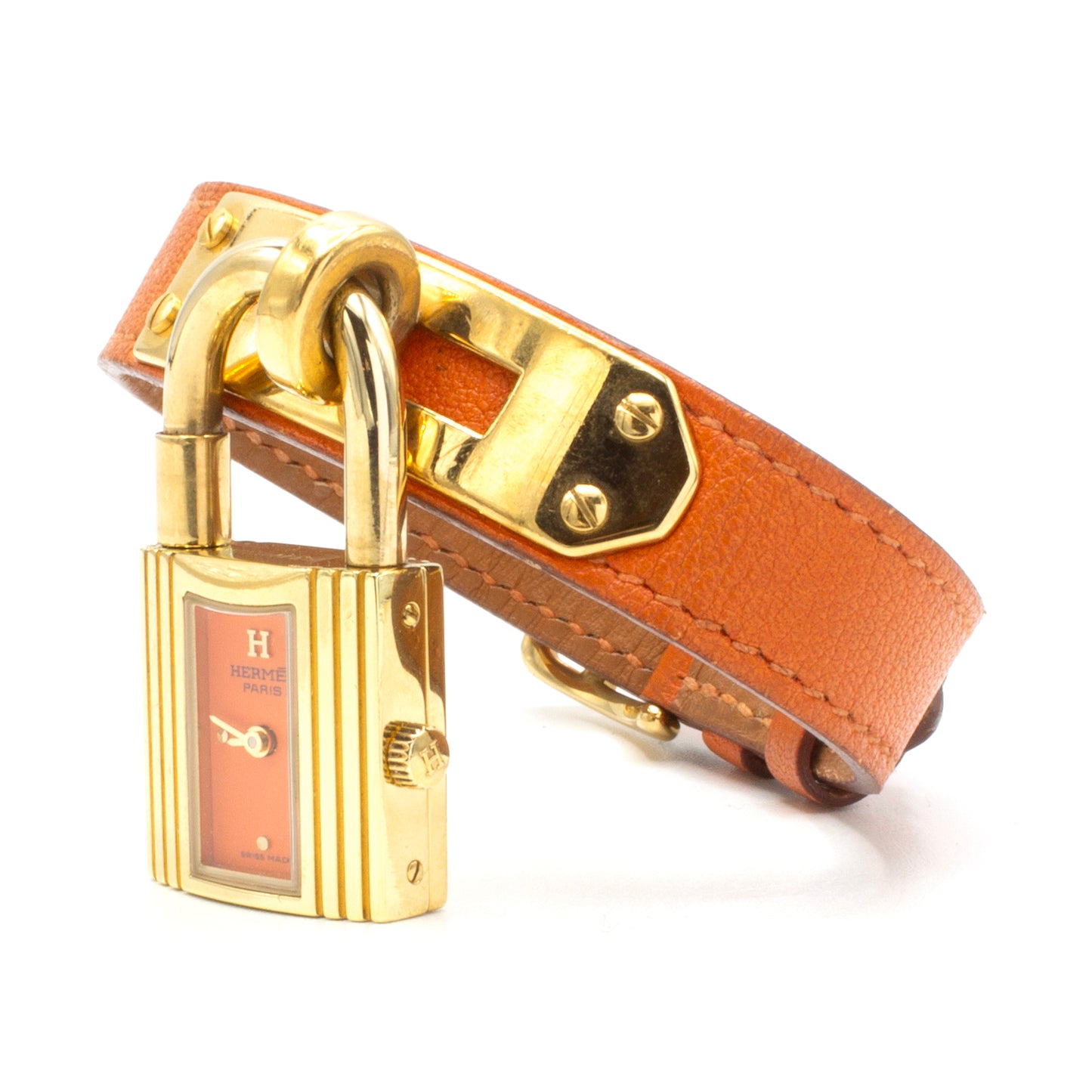Hermès Kelly orange watch