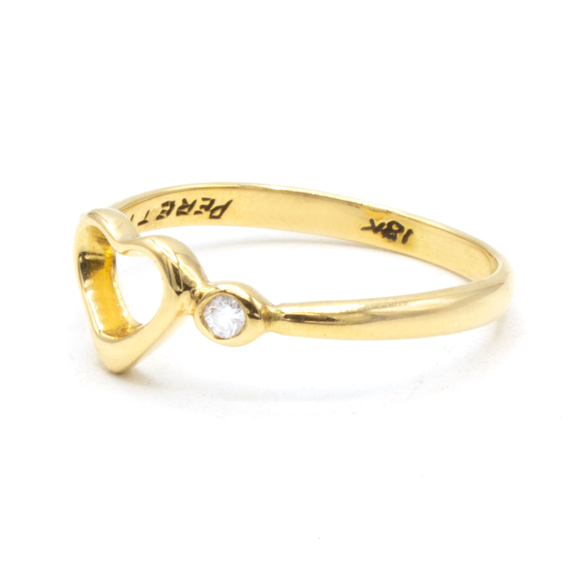 Tiffany & Co Open Heart 18K diamonds ring Sz 51
