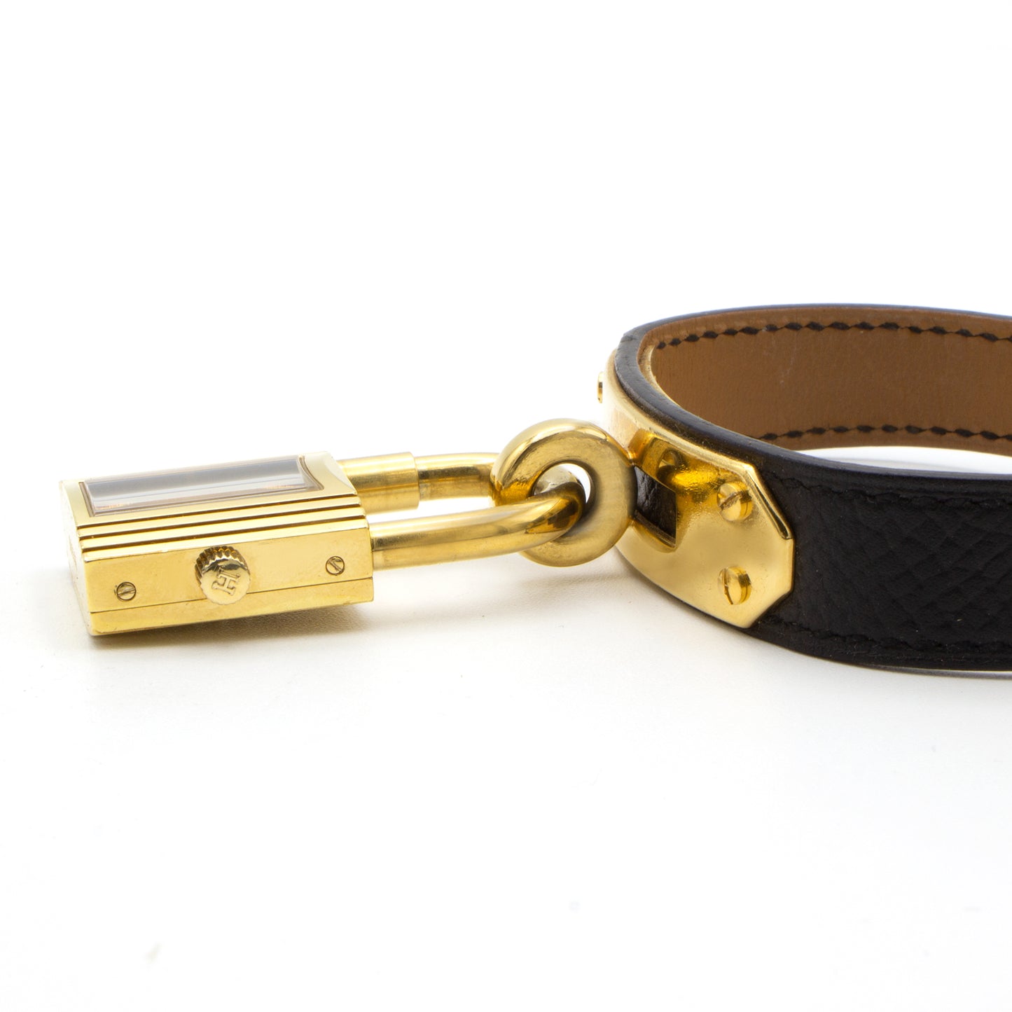 Hermès Kelly plaqué or watch