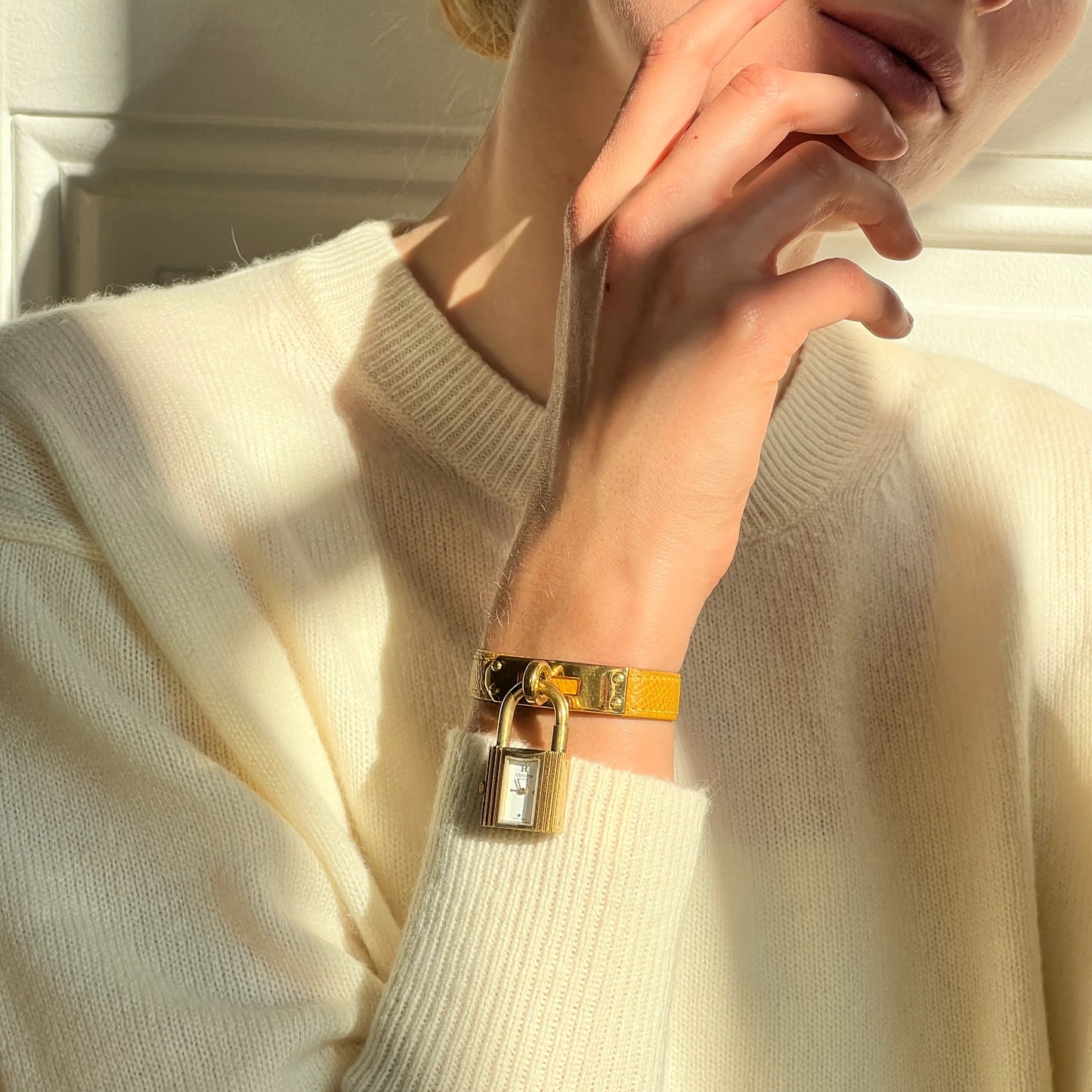 Hermès Kelly Watch Bracelet Epsom Yellow