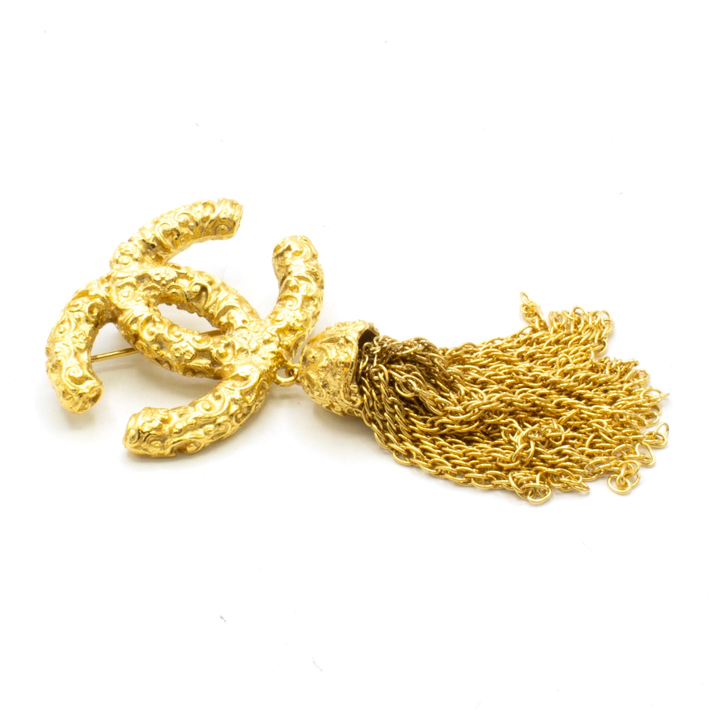 Chanel CC Mark fringe brooch