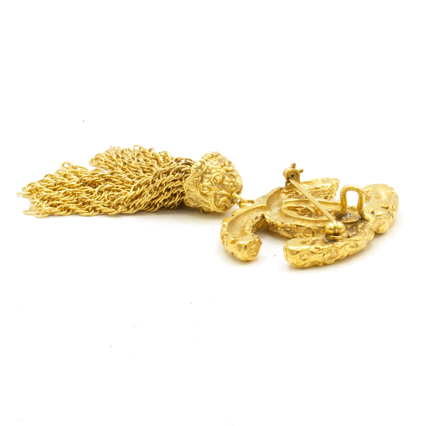 Chanel CC Mark fringe brooch