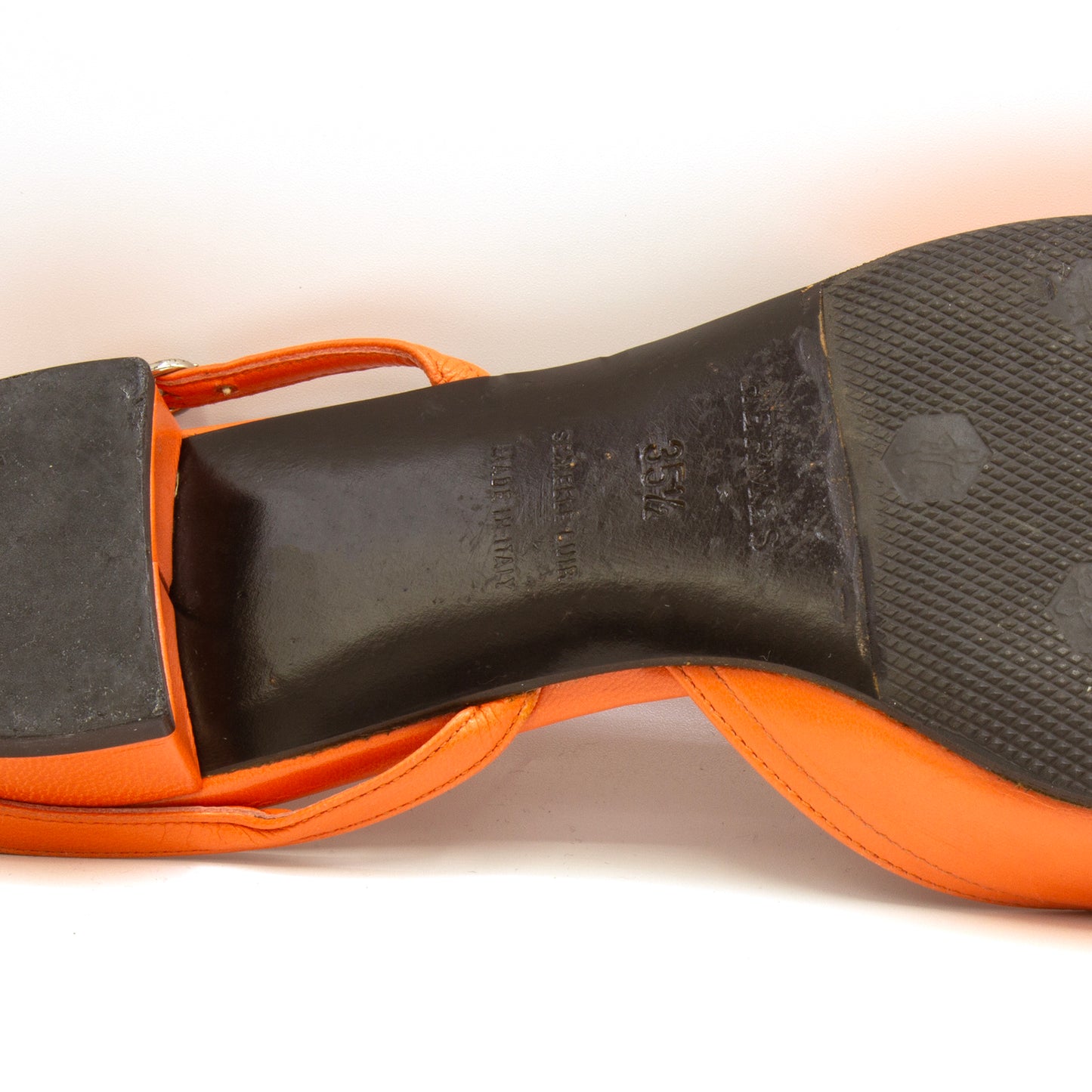 Hermes sandals orange shoes