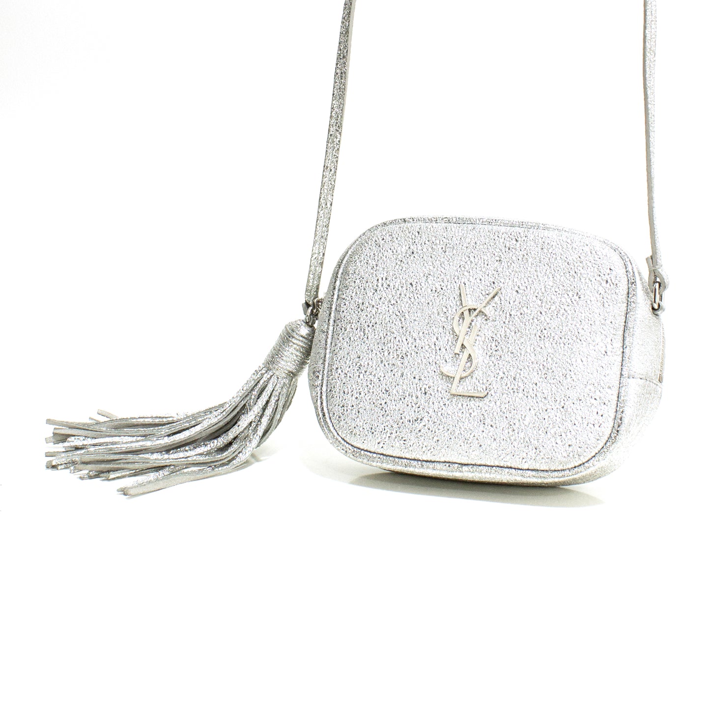 Yves Saint Laurent Blogger sparkling silver bag
