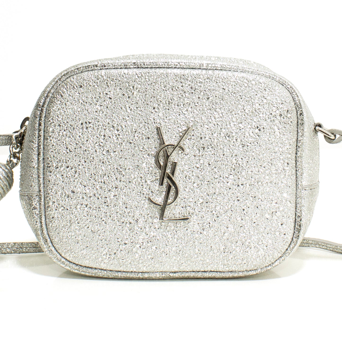 Yves Saint Laurent Blogger sparkling silver bag