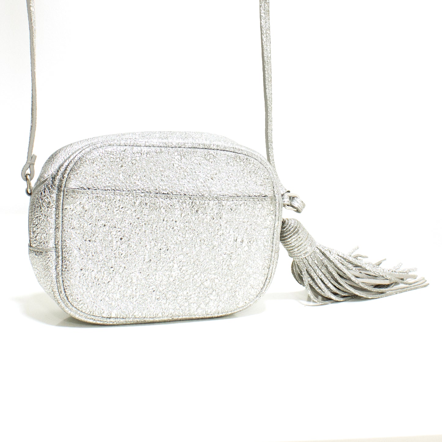 Yves Saint Laurent Blogger sparkling silver bag