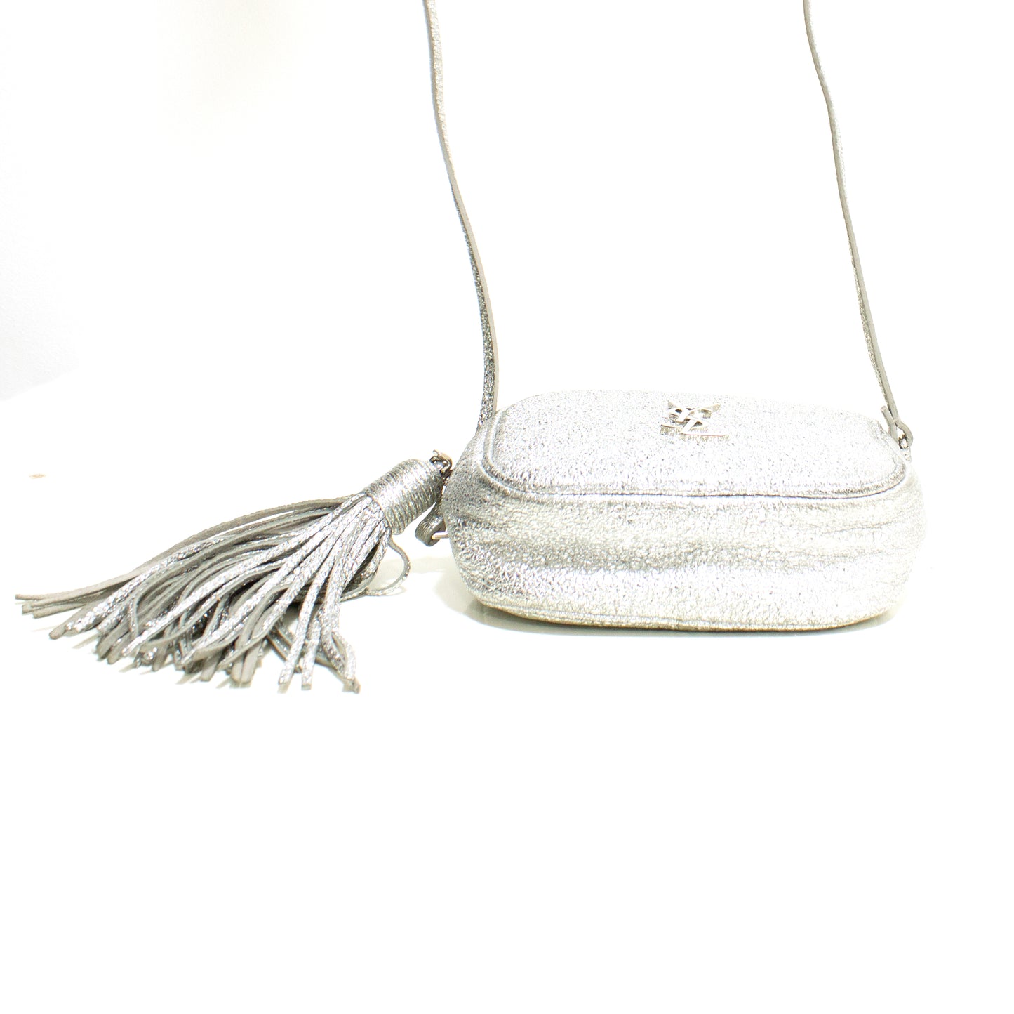 Yves Saint Laurent Blogger sparkling silver bag