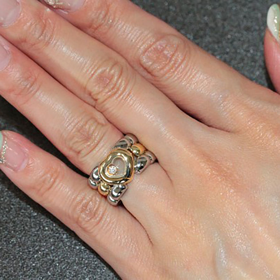 Chopard Happy Diamonds yellow gold ring Sz 49