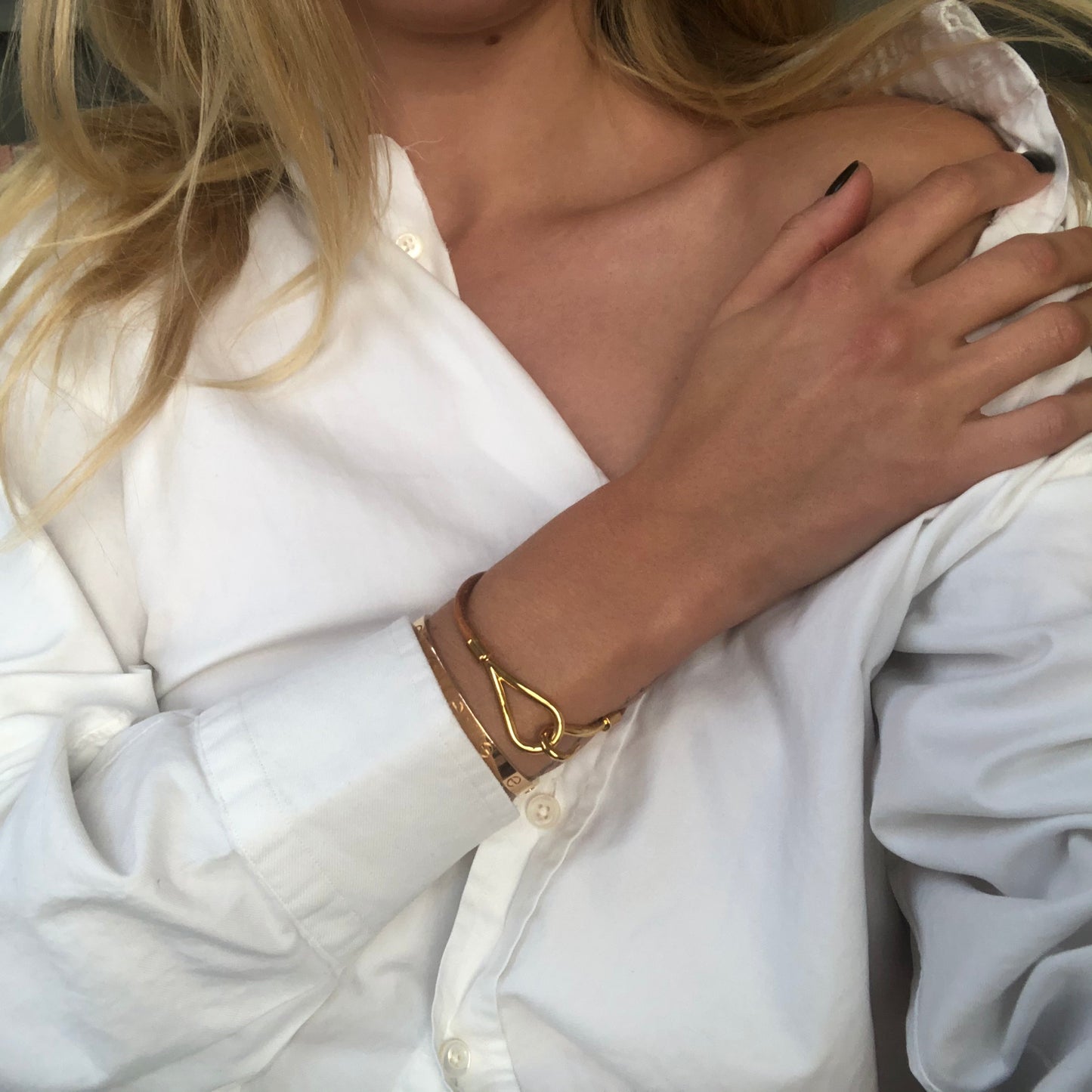 Hermes Jumbo bracelet single strap & natural leather