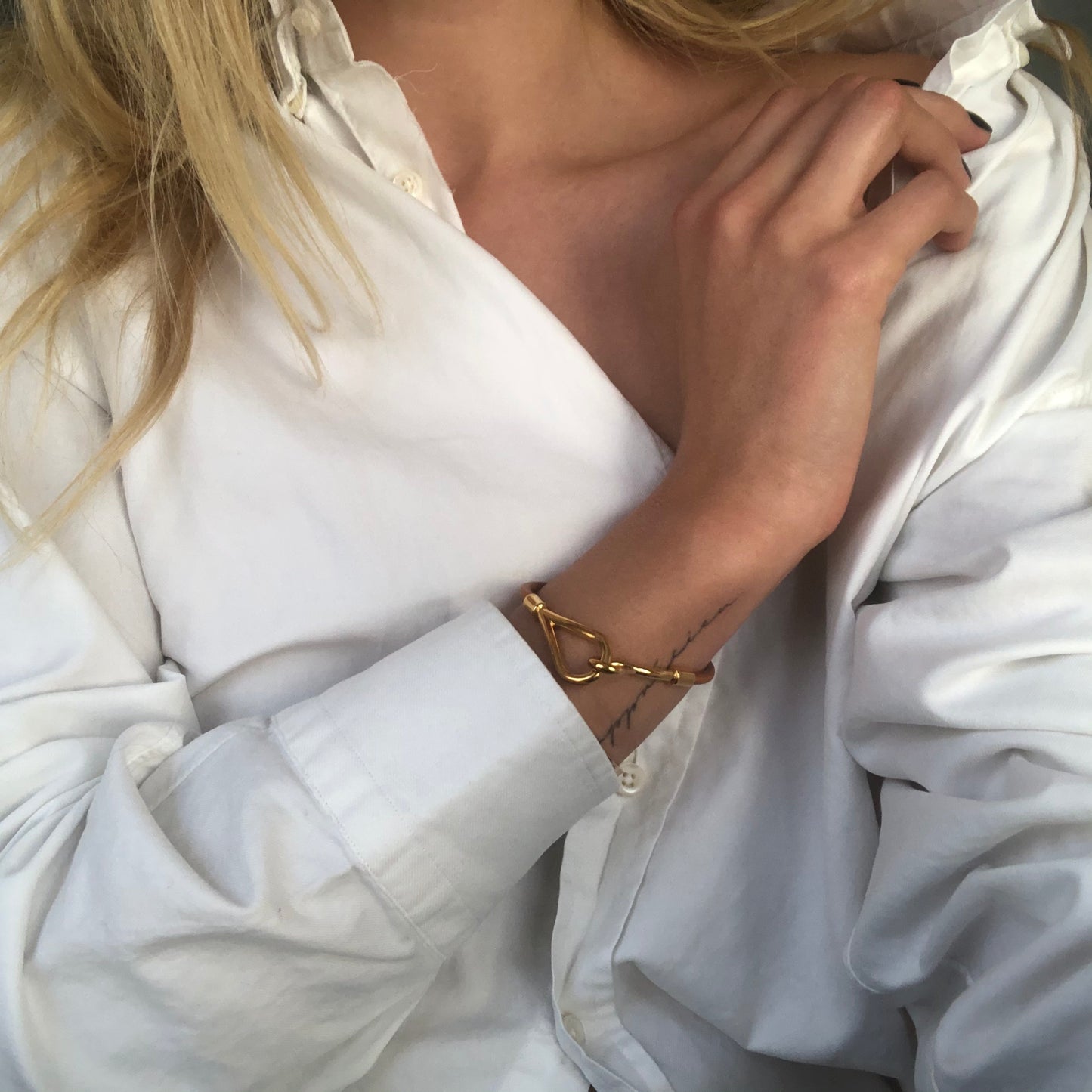 Hermes Jumbo bracelet single strap & natural leather