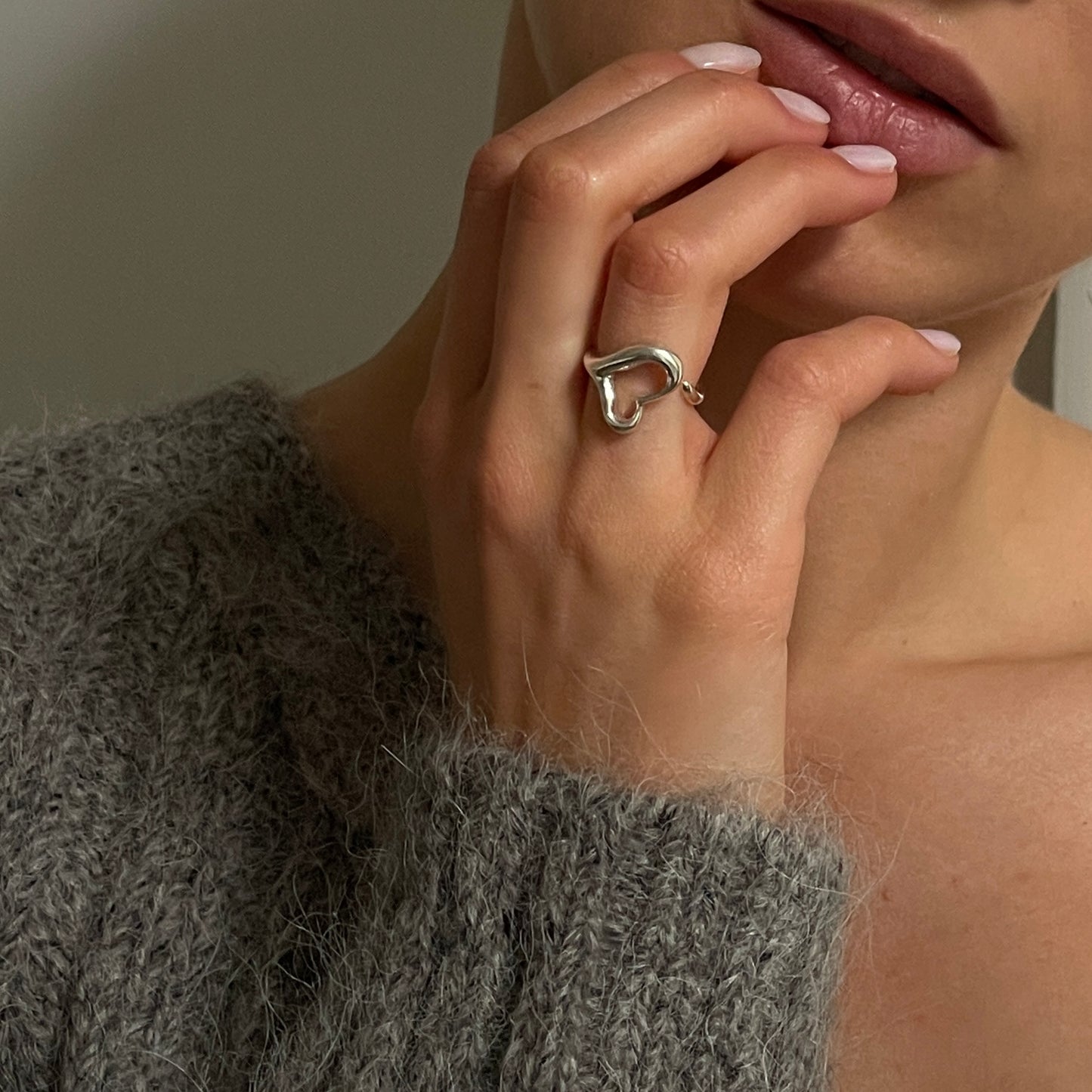 Tiffany & Co Open Heart ring SIZE 50,5