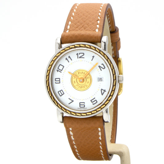 Hermès montre Sellier 27mm bracelet epsom gold