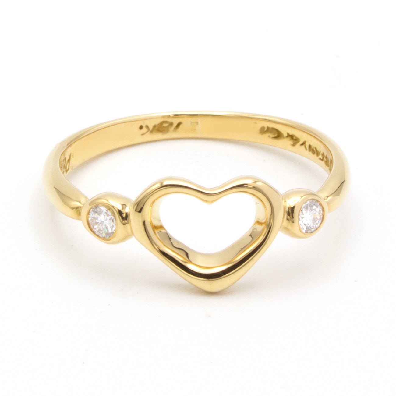 Tiffany & Co Open Heart 18K diamonds ring SIZE 47,5