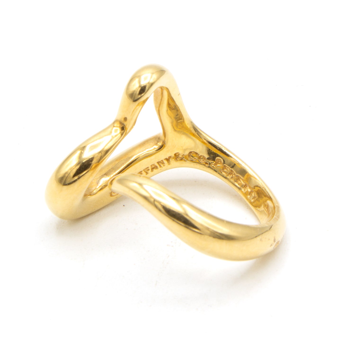 Tiffany & Co Open Heart 18K ring Sz 50