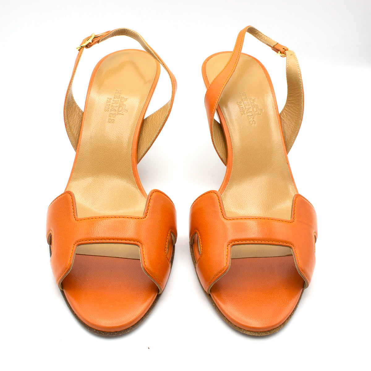 Hermes sandals orange shoes