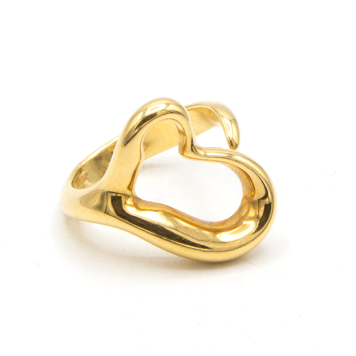 Tiffany & Co Open Heart 18K ring Sz 50