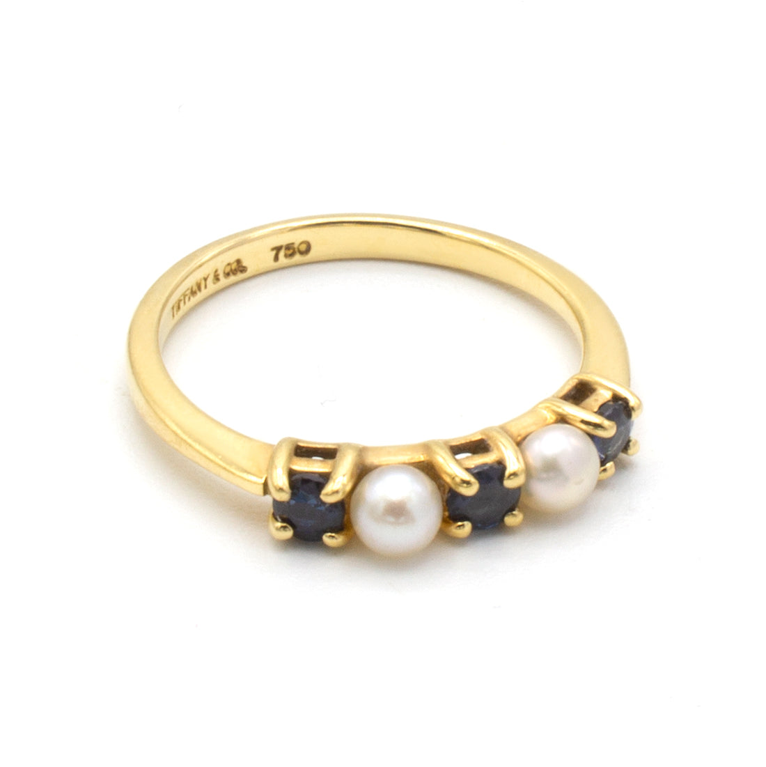 Tiffany & Co Pearl x Sapphire ring SIZE 49