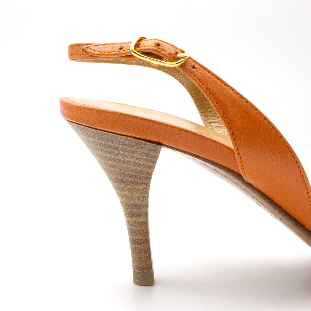 Hermes sandals orange shoes
