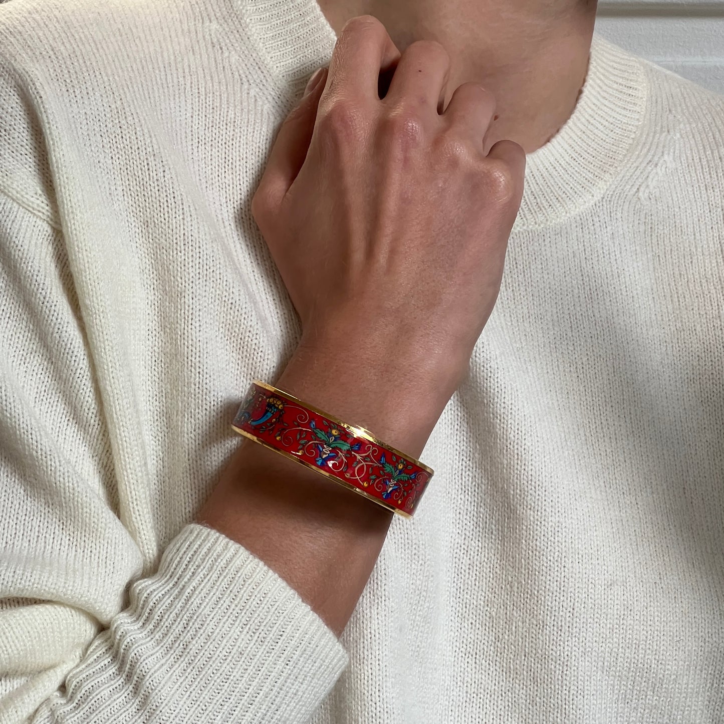 Hermès enamel bracelet rouge