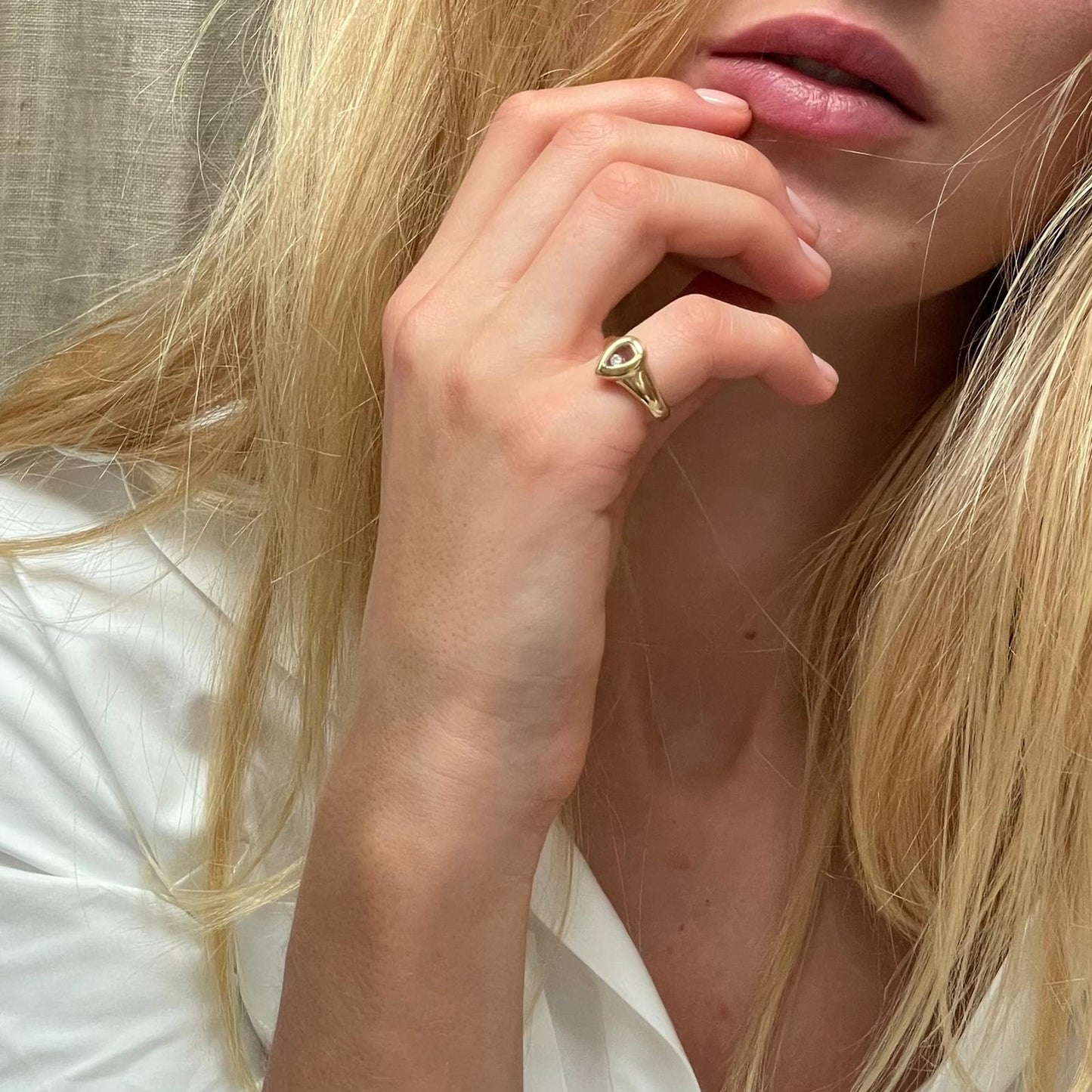 Chopard Happy Diamonds Teardrop ring Sz 48,5