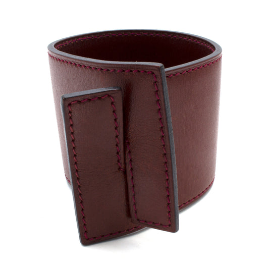 Hermès bangle burgundy leather bracelet