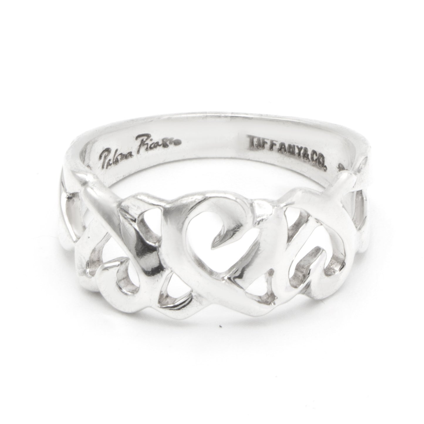 Tiffany & Co Triple rubbing heart ring SIZE 49