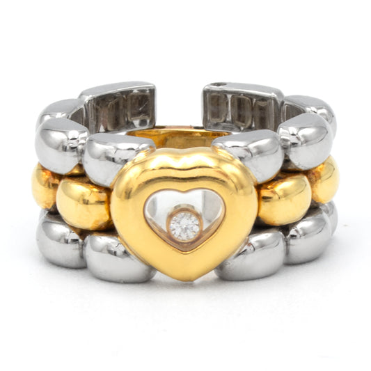 Chopard Happy Diamonds yellow gold ring Sz 52,5