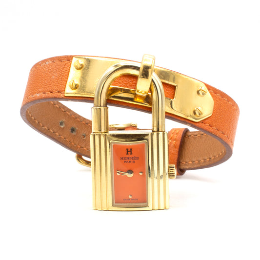 Hermès Kelly orange watch