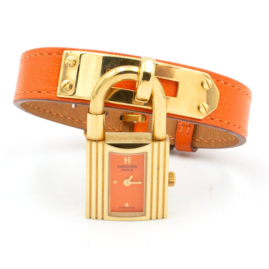 Hermès Kelly orange watch