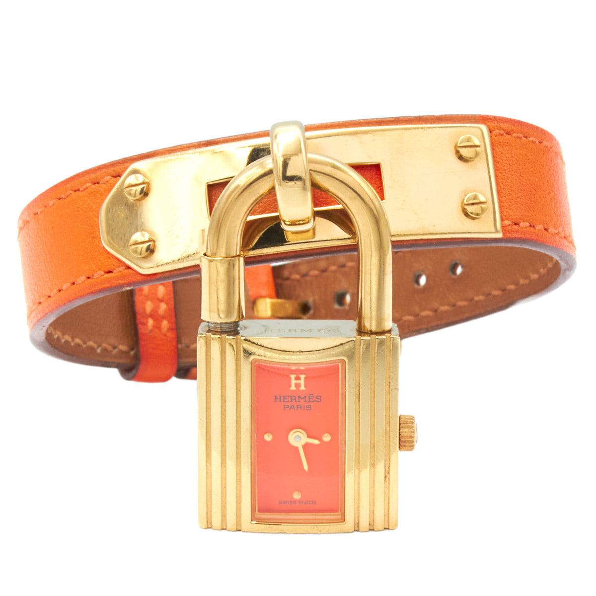 Hermès Kelly orange watch