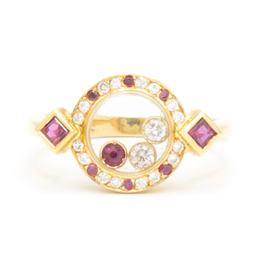 Chopard Happy Diamonds ruby ring SIZE 52