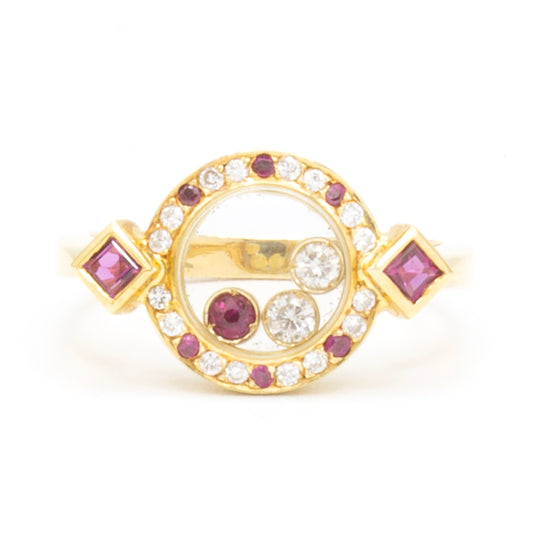 Chopard Happy Diamonds ruby ring SIZE 52