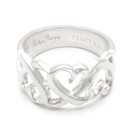 Tiffany & Co Triple Loving Heart ring SIZE 52