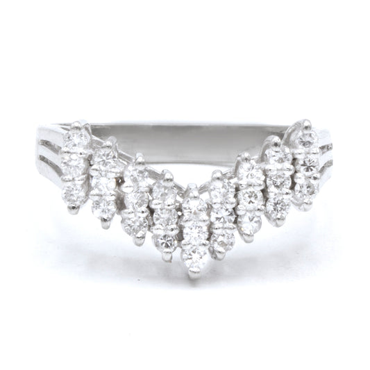 [NON SIGNÉ] platinum and diamond ring SIZE 55