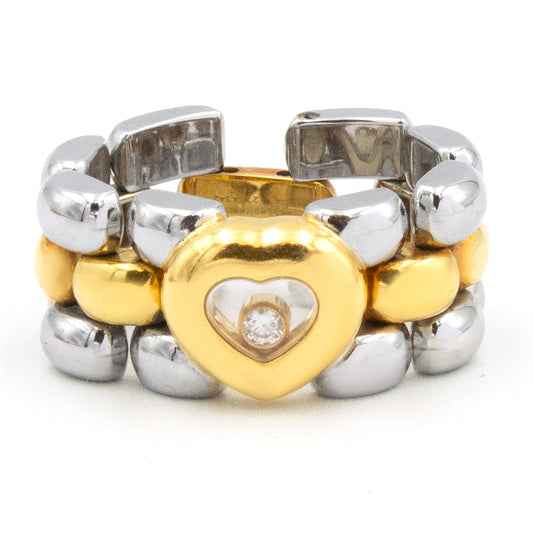 Chopard Happy Diamonds yellow gold ring Sz 52