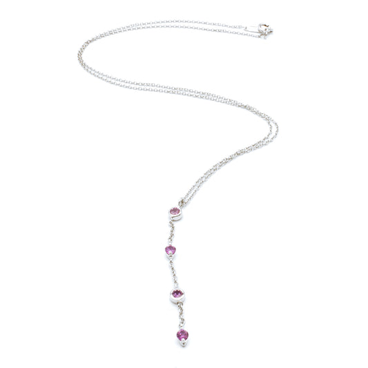 Tiffany & Co white gold x pink sapphire necklace