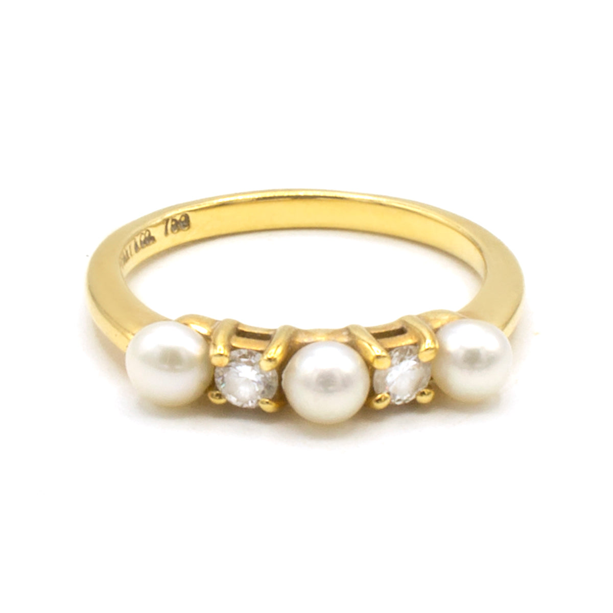 Tiffany & Co Pearl & Diamonds ring Sz 47,5
