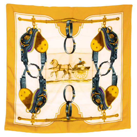 Hermes Carré 90 Carrick à Pompe silk scarf