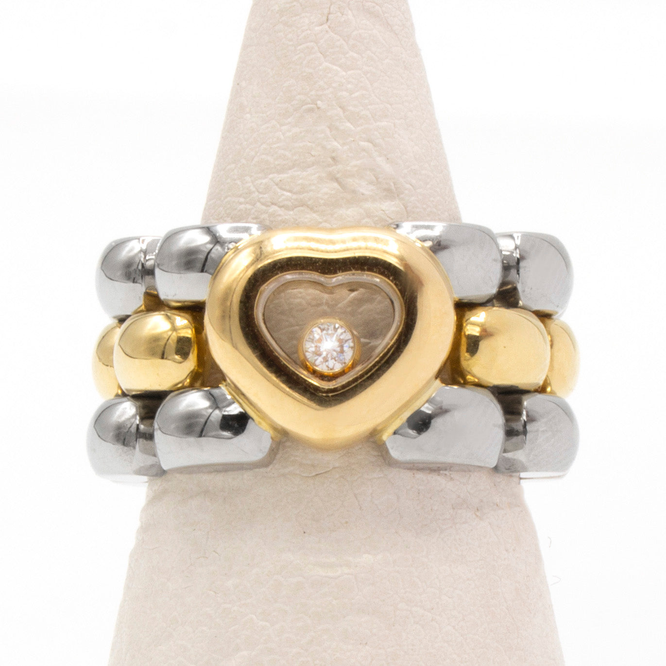 Chopard Happy Diamonds yellow gold ring Sz 49