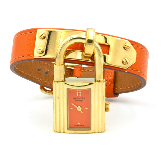 Hermès Kelly orange watch